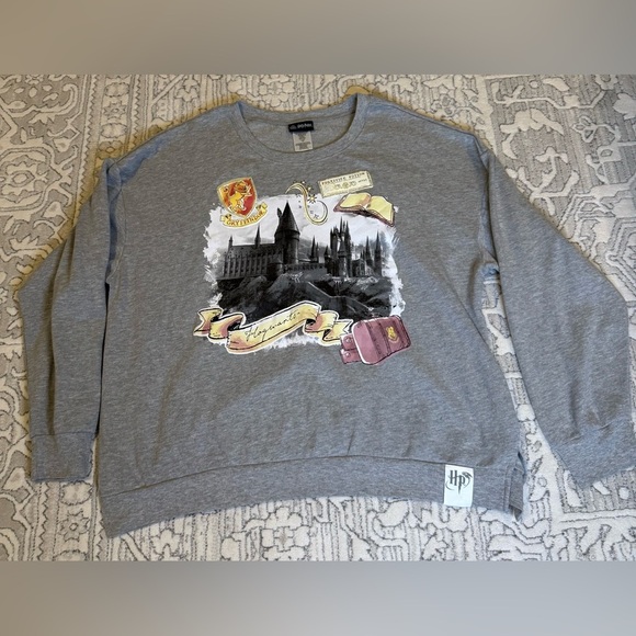 Harry Potter Hogwarts Castle gray lightweight sweatshirt XXXG size - Picture 1 of 8